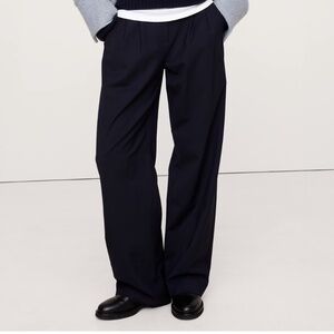 SOHO MID-RISE PLEATED WIDE-LEG DRAPEY TWILL PANT